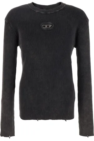 Diesel Homme, Pulls, Noir, Taille: S T-shirt noir à col rond avec logo ovale D
