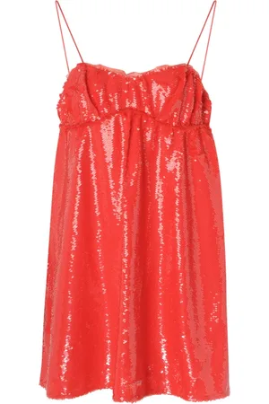 Ganni Femme, Robes, Rouge, Taille: 38 FR Mini-robe à sequins rouge