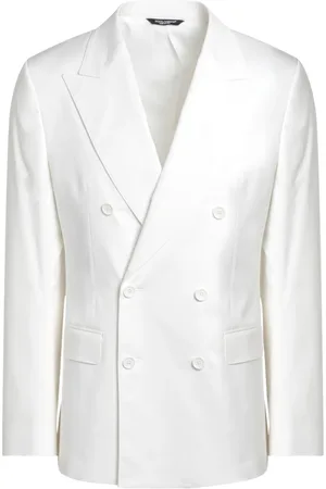 Dolce & Gabbana Homme, Vestes, Blanc, Taille: M Veste à Double Boutonnage