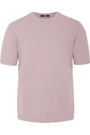 Bomboogie Homme, Tops, Rose, Taille: M Pull ras du cou à manches courtes en maille point de bas Faded