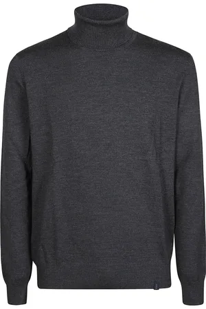 FAY Homme, Pulls, Noir, Taille: L Pull à Col Roulé Douillet en Tricot