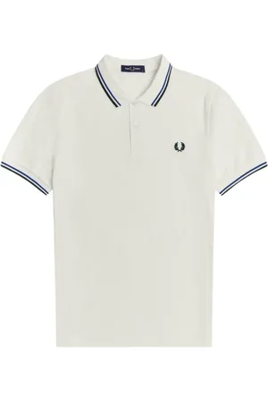 Fred Perry Homme, Tops, Blanc, Taille: L Polo Slim Fit à Double Liseré