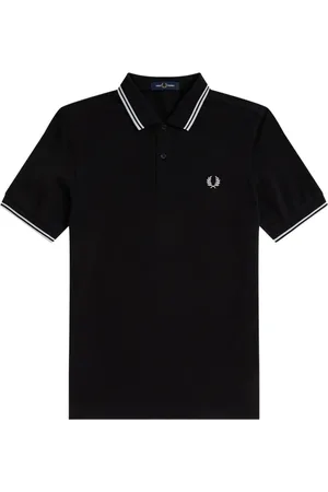 Fred Perry Homme, Tops, Noir, Taille: L Polo Slim Fit à Double Liseré