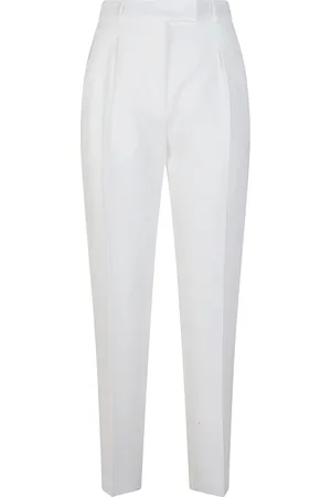 Max Mara Femme, Pantalons, Blanc, Taille: 38 FR Eguale Pantalon Fuselé à Pinces