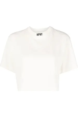 Heron Preston Femme, Tops, Blanc, Taille: 42 FR Logo Cropped T-Shirt