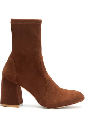 Stuart Weitzman Femme, Chaussures, Brun, Taille: 38 EU Bottines Stretch Flareblock 85