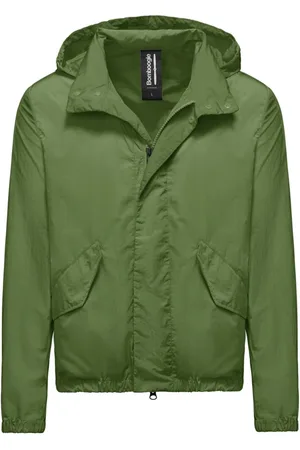 Bomboogie Homme, Vestes, Vert, Taille: XL Blouson Bomber Décontracté en Nylon Froissé Non Doublé