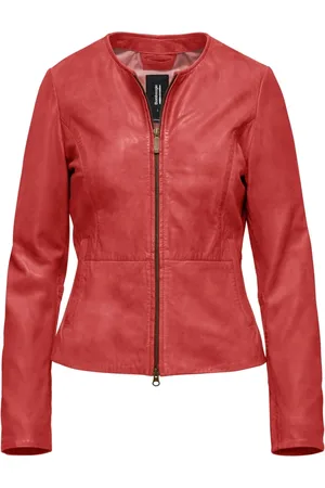 Bomboogie Femme, Vestes, Rouge, Taille: 38 FR Arya Veste en cuir