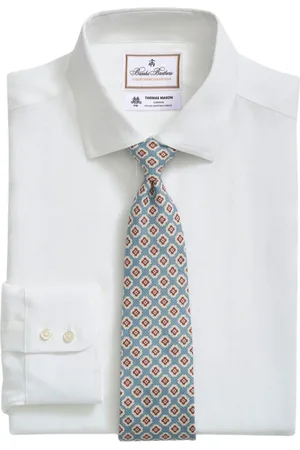Brooks Brothers Homme, Chemises, Blanc, Taille: 3XL Chemise habillée en lin coupe ajustée