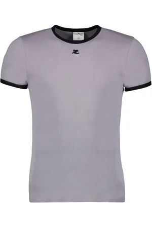 Courrèges Homme, Tops, Gris, Taille: L T-shirt Contrasté