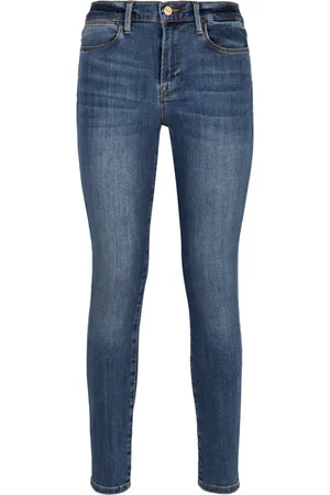 Frame Femme, Jeans, Bleu, Taille: W24 Jean Skinny avec Surpiqûres Contrastées