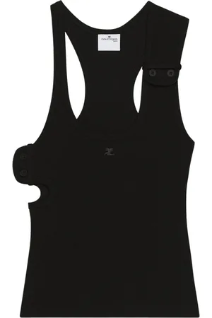 Courrèges Femme, Tops, Noir, Taille: 40 FR Débardeur côtelé