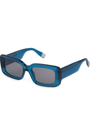 Furla Femme, Accessoires, Bleu, Taille: ONE Size Lunettes de soleil bleues en acétate