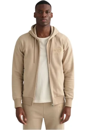 GANT Homme, Sweatshirts et sweats à capuche, Brun, Taille: L Sweat à capuche zippé Archive Shield Tonal
