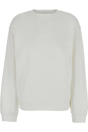 Frame Femme, Sweatshirts et sweats à capuche, Blanc, Taille: 40 FR T-shirt Ras du Cou Blanc avec Logo Tonal