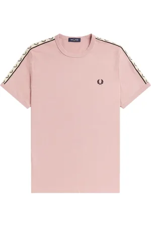 Fred Perry Homme, Tops, Rose, Taille: XL T-Shirt Ringer Rose Poudré et Noir