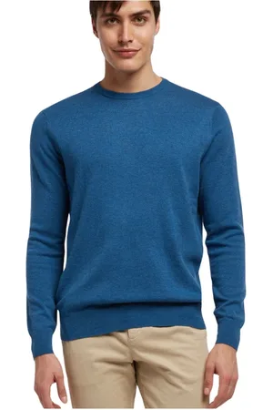 Brooks Brothers Homme, Pulls, Bleu, Taille: M Pull Ras du Cou en Laine d`Agneau
