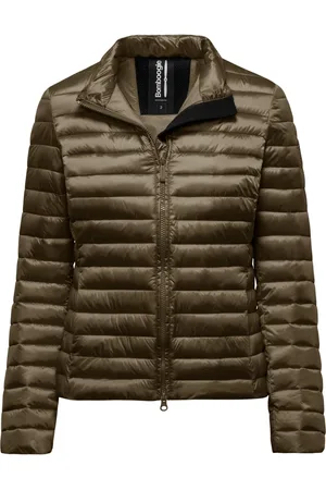 Bomboogie Femme, Vestes, Brun, Taille: 48 FR Veste Légère en Nylon Brillant avec Rembourrage Effet Plume