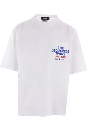 Dsquared2 Homme, Tops, Blanc, Taille: M T-shirt avec imprimé The Twins