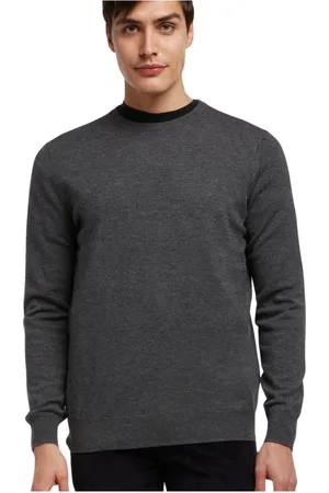 Brooks Brothers Homme, Pulls, Gris, Taille: S Pull ras du cou en laine d`agneau