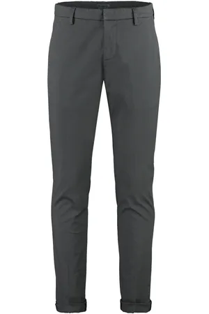 Dondup Homme, Pantalons, Gris, Taille: W35 Pantalon Chino Stretch en Coton avec Ourlet Revers