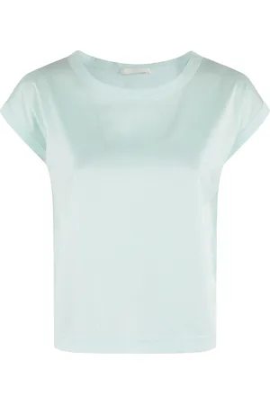 Circolo Femme, Tops, Bleu, Taille: 42 FR T-shirt Aqua Jersey Coupe Boxy Manches Courtes