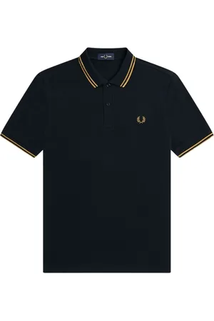 Fred Perry Homme, Tops, Bleu, Taille: 3XL Polo Classique en Coton avec Double Bande
