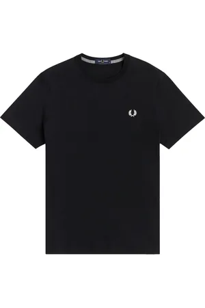 Fred Perry Homme, Tops, Noir, Taille: L T-Shirt Classique Brodée Laurier Col Rond