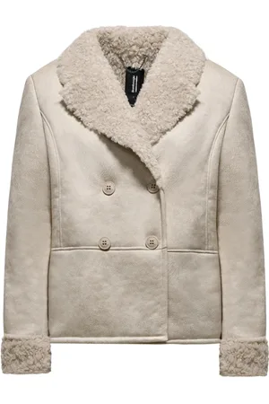 Bomboogie Femme, Vestes, , Taille: 42 FR Veste Élégante en Fausse Peau de Daim et Fourrure