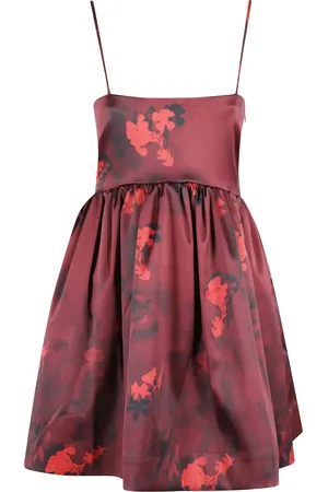 Ganni Femme, Robes, Rouge, Taille: 36 FR Mini-robe à bretelles en satin