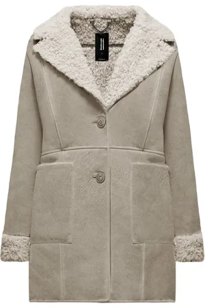 Bomboogie Femme, Manteaux, , Taille: 42 FR Manteau en suédine Eco-Fourrure à larges revers
