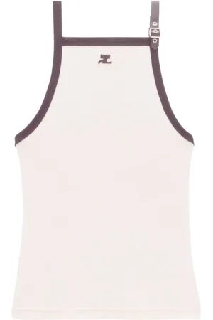 Courrèges Femme, Tops, , Taille: 40 FR Top sans manches avec détail de boucle logo
