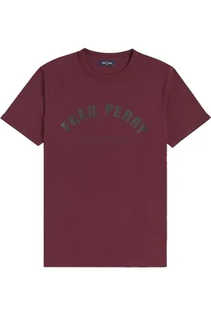 Fred Perry Homme, Tops, Rouge, Taille: L T-shirt Arch Branded en bordeaux