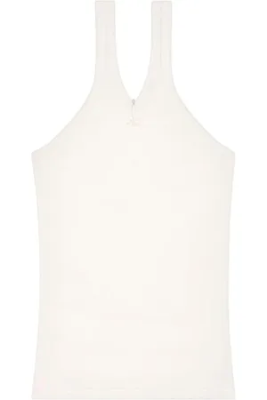 Courrèges Femme, Tops, Blanc, Taille: 38 FR Débardeur côtelé croisé années 90