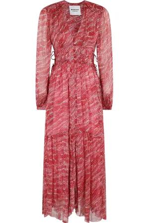 Isabel Marant Femme, Robes, Rouge, Taille: 36 FR Robe Midi Rouge à Manches Longues