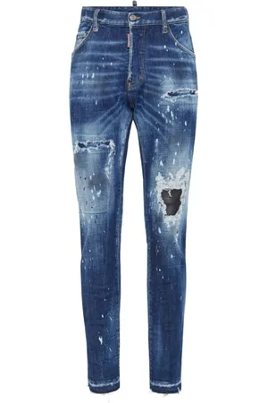 Dsquared2 Homme, Jeans, Bleu, Taille: M Jean Slim Effet Vieilli