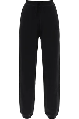 Ganni Femme, Pantalons, Noir, Taille: 40 FR Joggers en coton avec logo papillon effet vieilli