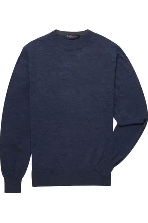 Brooks Brothers Homme, Pulls, Bleu, Taille: XS Pull Ras du Cou en Laine Mérinos