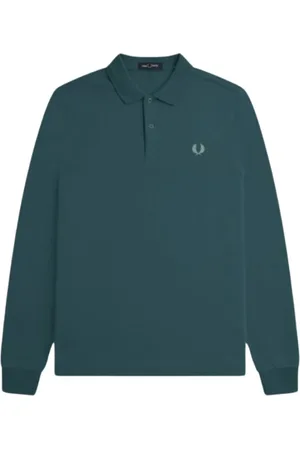 Fred Perry Homme, Tops, Vert, Taille: S Polo à Manches Longues