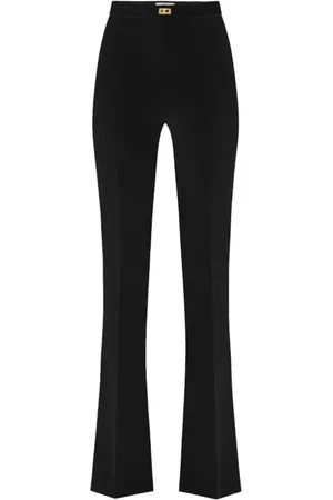 Elisabetta Franchi Femme, Pantalons, Noir, Taille: 40 FR Pantalon Noir avec Design Élégant