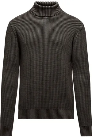 Bomboogie Homme, Pulls, Gris, Taille: 2XL Col roulé en coton teint à froid