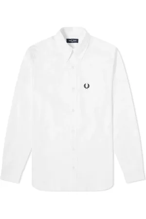 Fred Perry Homme, Chemises, Blanc, Taille: M Chemise Oxford Boutonnée Authentique
