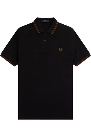 Fred Perry Homme, Tops, Noir, Taille: M Polo avec Bordure à Double Ligne