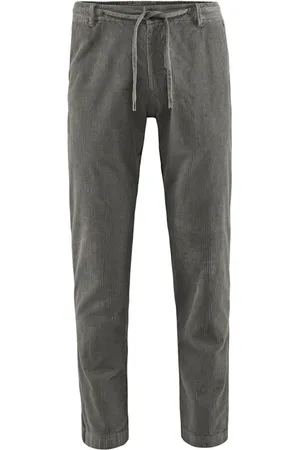 Bomboogie Homme, Pantalons, Gris, Taille: W34 Pantalon Chino en Velours Côtelé avec Cordon de Serrage