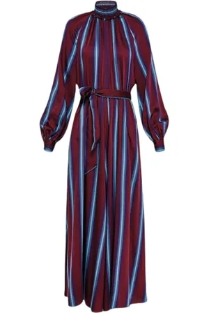 FORTE FORTE Femme, Robes, Multicolore, Taille: 40 FR Robe Rayée à Volants Cascade et Ourlet Frangé