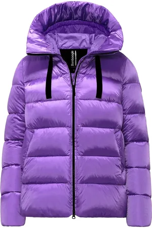 Bomboogie Femme, Vestes, Violet, Taille: 44 FR Doudoune Légère en Nylon Vif avec Capuche