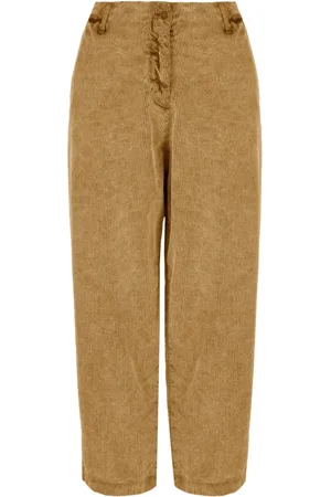 Bomboogie Femme, Pantalons, Jaune, Taille: 42 FR Pantalon Coupe Boyfriend en Velours Côtelé