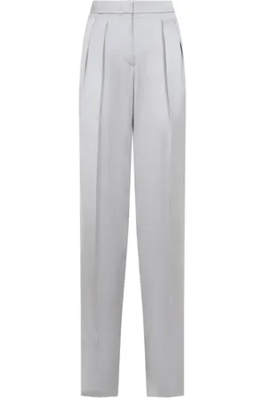 Giorgio Armani Femme, Pantalons, Gris, Taille: 38 FR Pantalon en Satin de Soie Double
