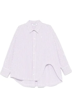 The Attico Femme, Blouses et Chemises, Violet, Taille: 38 FR Chemise Classique à Col et Logo Brodé