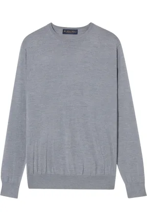 Brooks Brothers Homme, Pulls, Gris, Taille: M Pull ras du cou en laine mérinos